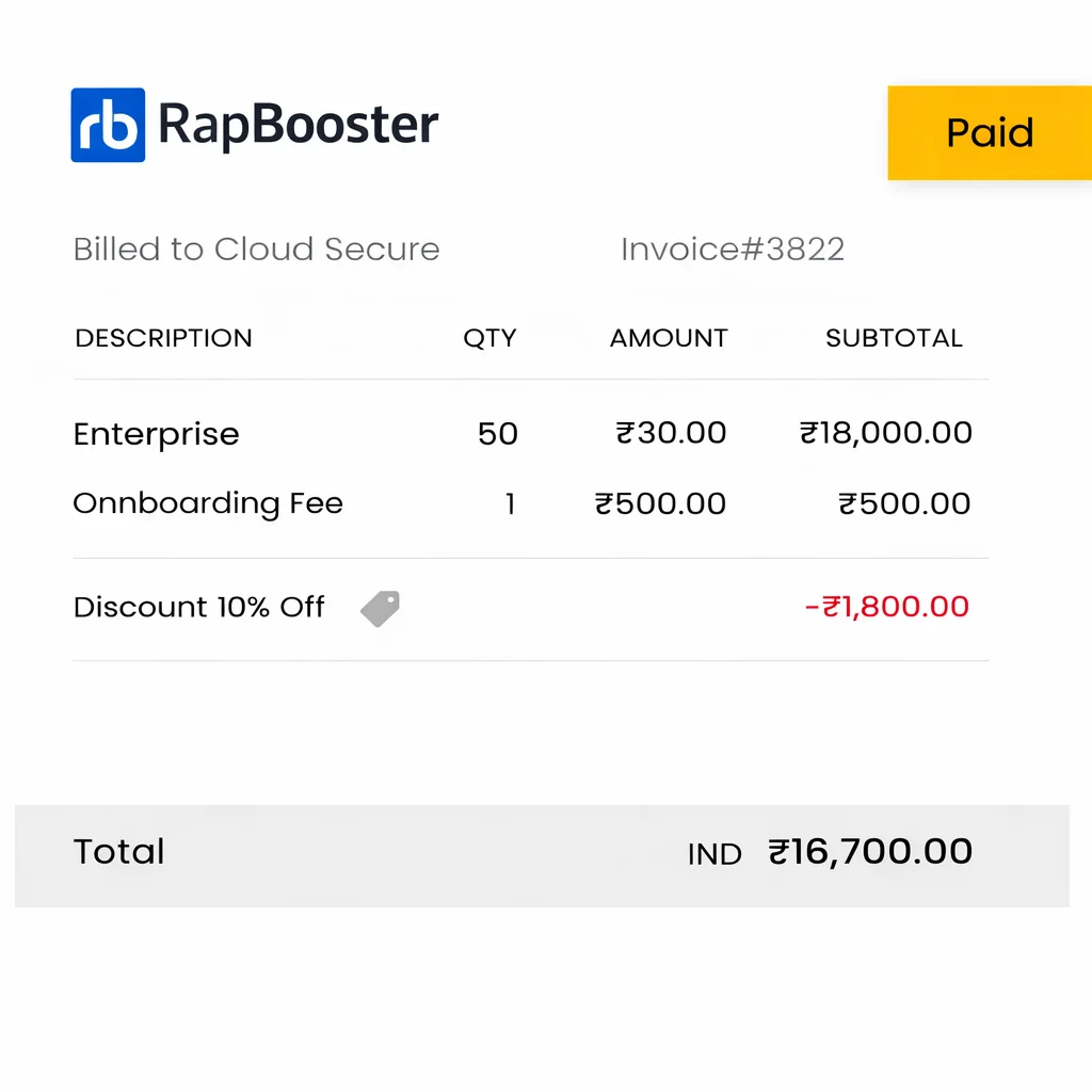 RapBooster billing software features overview