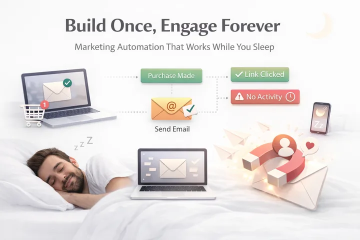 Email marketing automation workflow animation
