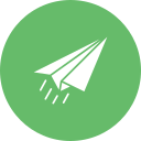Paper plane icon representing SMS delivery