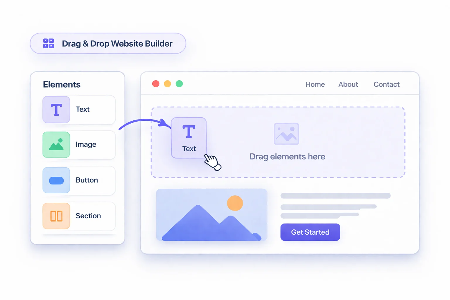 RapBooster no-code website builder hero — launch any website without coding