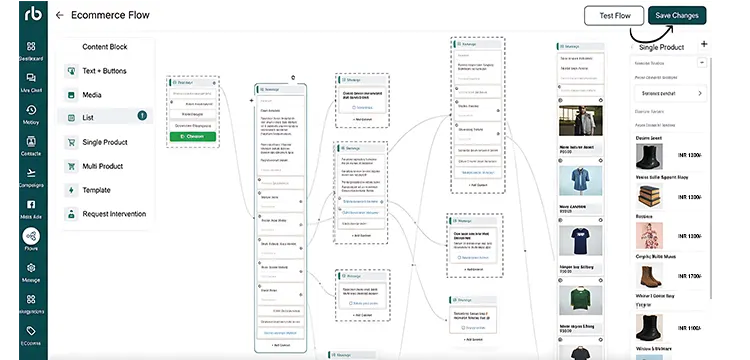 Step 6: Save and activate WhatsApp catalogue flow in RapBooster