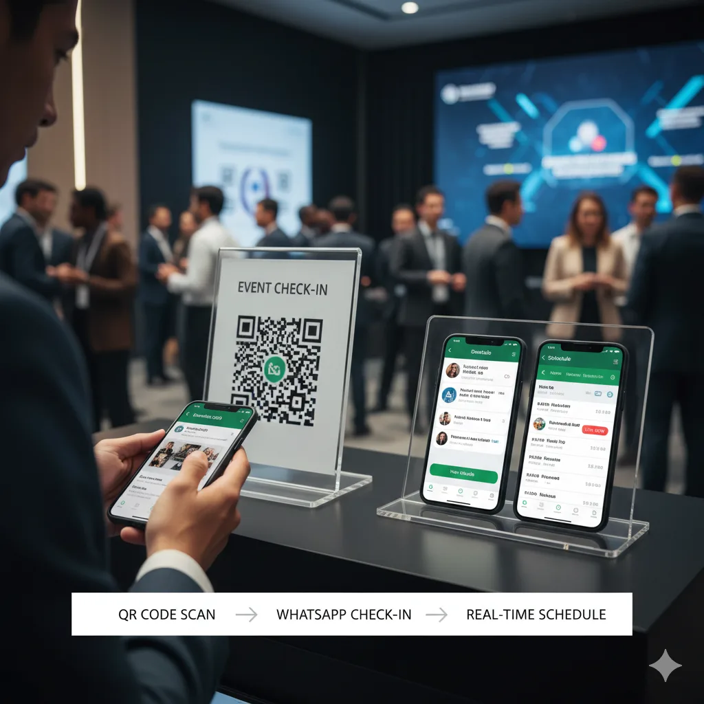 WhatsApp QR code for events — attendee check-ins and real-time schedule updates